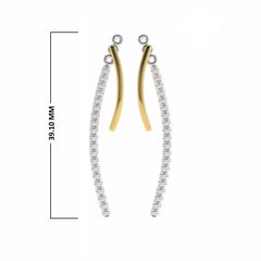 1/2 CT. Lab Created Round Diamond Studded Dangling Hoop Earrings