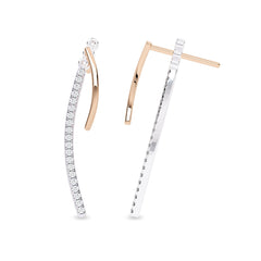 1/2 CT. Lab Created Round Diamond Studded Dangling Hoop Earrings