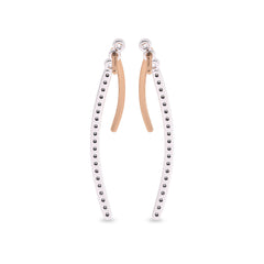 1/2 CT. Lab Created Round Diamond Studded Dangling Hoop Earrings