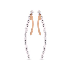 1/2 CT. Lab Created Round Diamond Studded Dangling Hoop Earrings