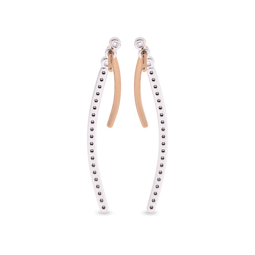 1/2 CT. Lab Created Round Diamond Studded Dangling Hoop Earrings