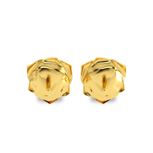 1/4 CT. Lab Created Round Solitaire Diamond Studded Rose Flower Stud Earrings