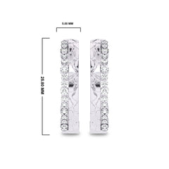 5/8 CT. Lab Created Round Diamond Studded Designer Hoop Earrings