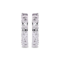 5/8 CT. Lab Created Round Diamond Studded Designer Hoop Earrings