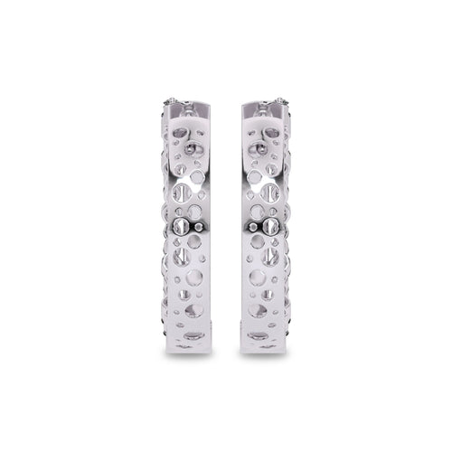 5/8 CT. Lab Created Round Diamond Studded Designer Hoop Earrings