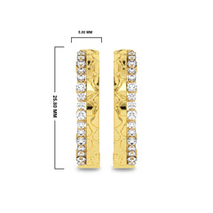 5/8 CT. Lab Created Round Diamond Studded Designer Hoop Earrings