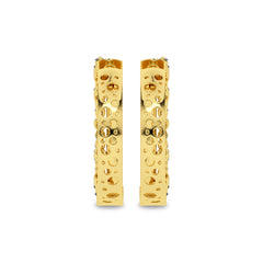 5/8 CT. Lab Created Round Diamond Studded Designer Hoop Earrings