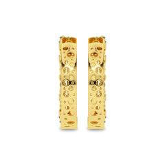 5/8 CT. Lab Created Round Diamond Studded Designer Hoop Earrings