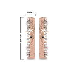 5/8 CT. Lab Created Round Diamond Studded Designer Hoop Earrings