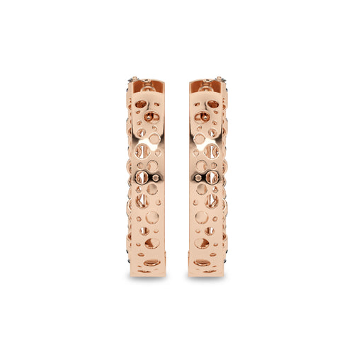 5/8 CT. Lab Created Round Diamond Studded Designer Hoop Earrings