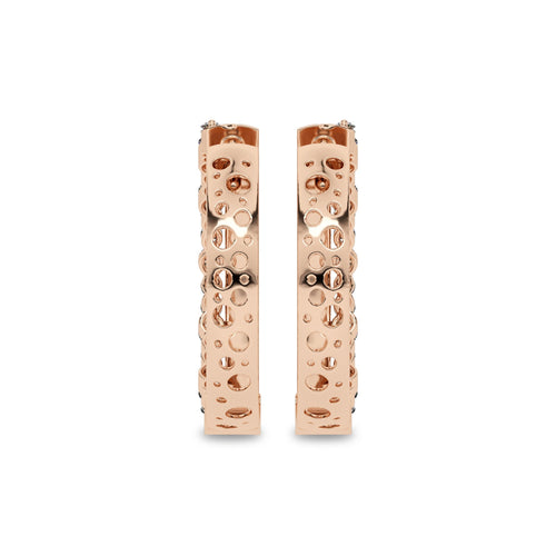 5/8 CT. Lab Created Round Diamond Studded Designer Hoop Earrings