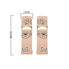 1/2 CT. Lab Created Diamond Studded Star and Crescent Moon Designer Hoop Earrings