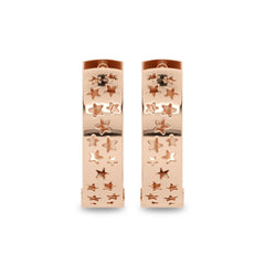 1/2 CT. Lab Created Diamond Studded Star and Crescent Moon Designer Hoop Earrings