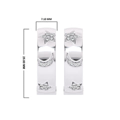 1/2 CT. Lab Created Diamond Studded Star and Crescent Moon Designer Hoop Earrings