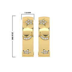 1/2 CT. Lab Created Diamond Studded Star and Crescent Moon Designer Hoop Earrings
