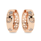 1/2 CT. Lab Created Diamond Studded Star and Crescent Moon Designer Hoop Earrings