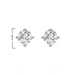 1/3 CT. Classic Solitaire Round Lab Created Diamond Stud Earrings