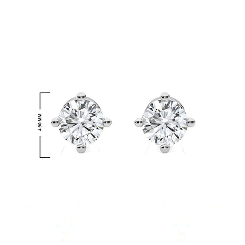 1/3 CT. Classic Solitaire Round Lab Created Diamond Stud Earrings