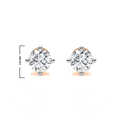 1/3 CT. Classic Solitaire Round Lab Created Diamond Stud Earrings