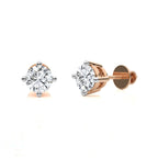 1/3 CT. Classic Solitaire Round Lab Created Diamond Stud Earrings