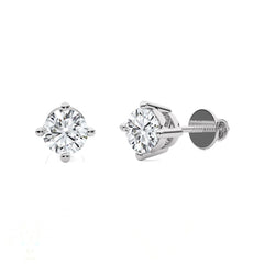 1/3 CT. Classic Solitaire Round Lab Created Diamond Stud Earrings