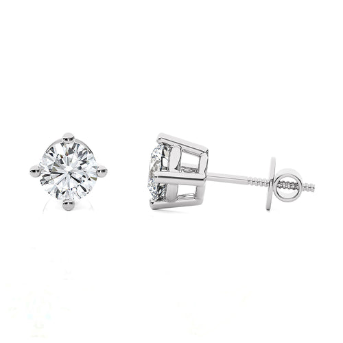 1/3 CT. Classic Solitaire Round Diamond Stud Earrings