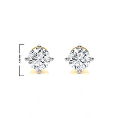 1/3 CT. Classic Solitaire Round Lab Created Diamond Stud Earrings