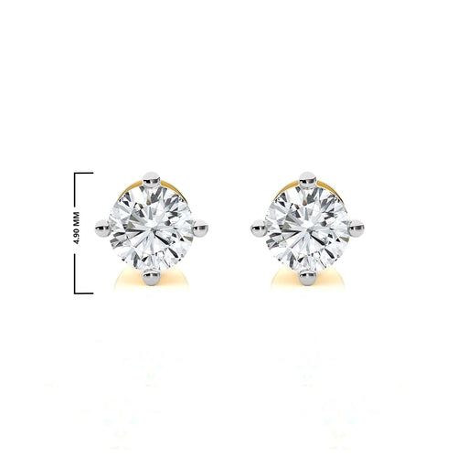 1/3 CT. Classic Solitaire Round Lab Created Diamond Stud Earrings