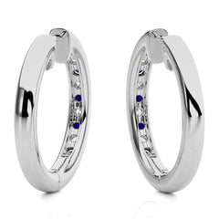 1 CT. Sapphire Diamond Eternity Hoop Earrings