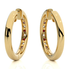 1 CT. Ruby Diamond Eternity Hoop Earrings