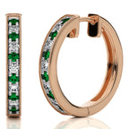 1/2 CT Emerald Diamond Vintage Hoop Earrings