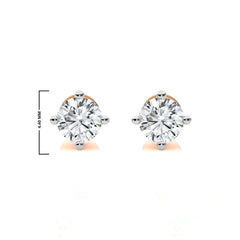 1/4 CT. Classic Solitaire Round Natural Diamond Stud Earrings