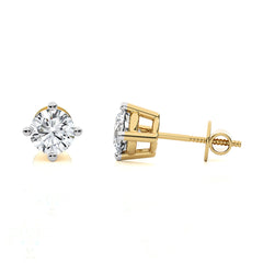 1/4 CT. Classic Solitaire Round Natural Diamond Stud Earrings