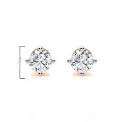 1 CT. Classic Solitaire Round Lab Crearted Diamond Stud Earrings