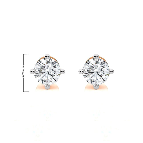 1 CT. Classic Solitaire Round Lab Crearted Diamond Stud Earrings