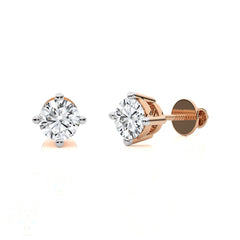 1 CT. Classic Solitaire Round Diamond Stud Earrings