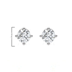 1 CT. Classic Solitaire Round Lab Crearted Diamond Stud Earrings