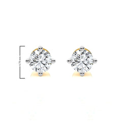 1 CT. Classic Solitaire Round Lab Crearted Diamond Stud Earrings