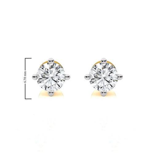1 CT. Classic Solitaire Round Lab Crearted Diamond Stud Earrings