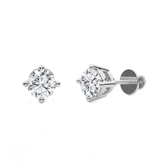 3/8 CT. Classic Round Natural Diamond Stud Earrings