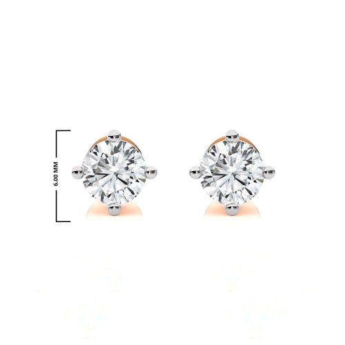 3/4 CT. Classic Solitaire Round Diamond Stud Earrings