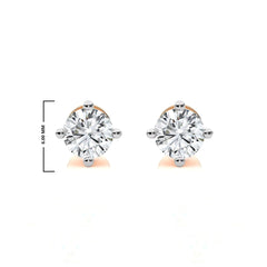 3/4 CT. Classic Solitaire Round Lab Created Diamond Stud Earrings