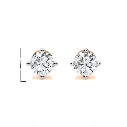 3/4 CT. Classic Solitaire Round Lab Created Diamond Stud Earrings