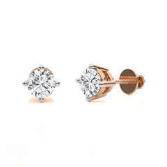 3/4 CT. Classic Round Natural Diamond Stud Earrings