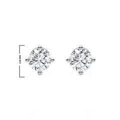 3/4 CT. Classic Round Natural Diamond Stud Earrings