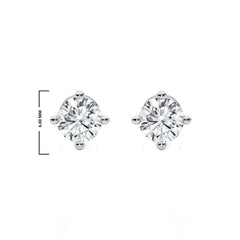 3/4 CT. Classic Solitaire Round Lab Created Diamond Stud Earrings