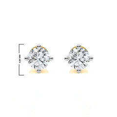 3/4 CT. Classic Solitaire Round Lab Created Diamond Stud Earrings