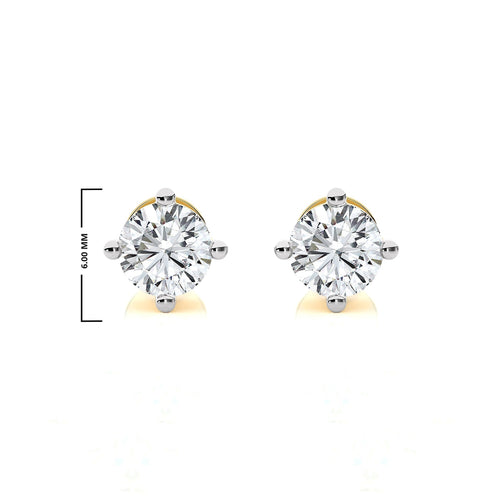 3/4 CT. Classic Solitaire Round Lab Created Diamond Stud Earrings