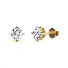 3/4 CT. Classic Solitaire Round Diamond Stud Earrings