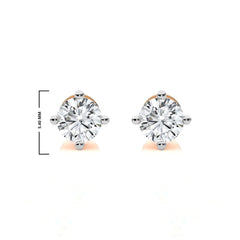 1/2 CT. Classic Solitaire Round Lab Created Diamond Stud Earrings